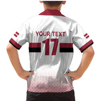 Custom Latvia Ice Hockey Champions Family Matching Mermaid Dress and Hawaiian Shirt Come on Latvija White style