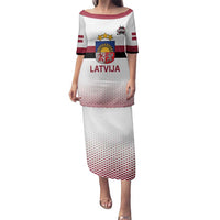 Custom Latvia Ice Hockey Champions Family Matching Puletasi and Hawaiian Shirt Come on Latvija White style