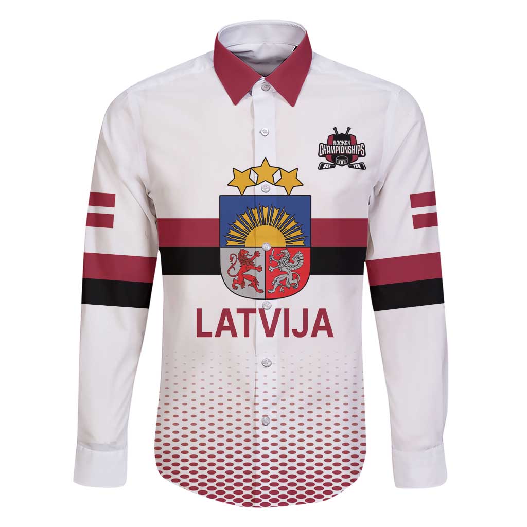 Custom Latvia Ice Hockey Champions Family Matching Short Sleeve Bodycon Dress and Hawaiian Shirt Come on Latvija White style