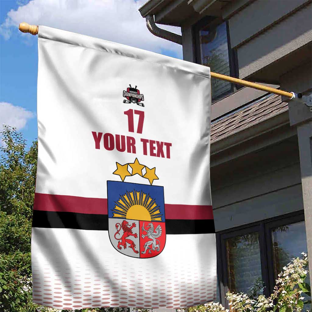 Custom Latvia Ice Hockey Champions Garden Flag Come on Latvija White style