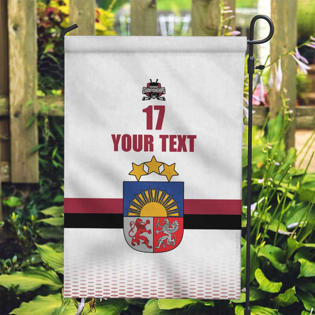 Custom Latvia Ice Hockey Champions Garden Flag Come on Latvija White style