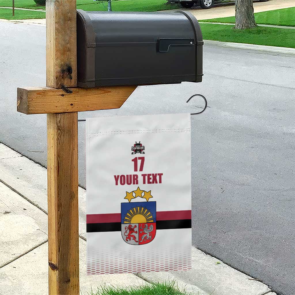 Custom Latvia Ice Hockey Champions Garden Flag Come on Latvija White style