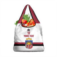 Custom Latvia Ice Hockey Champions Grocery Bag Come on Latvija White style