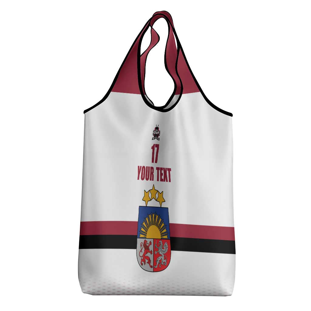 Custom Latvia Ice Hockey Champions Grocery Bag Come on Latvija White style