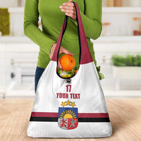 Custom Latvia Ice Hockey Champions Grocery Bag Come on Latvija White style