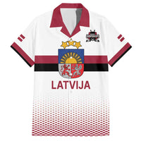 Custom Latvia Ice Hockey Champions Hawaiian Shirt Come on Latvija White style