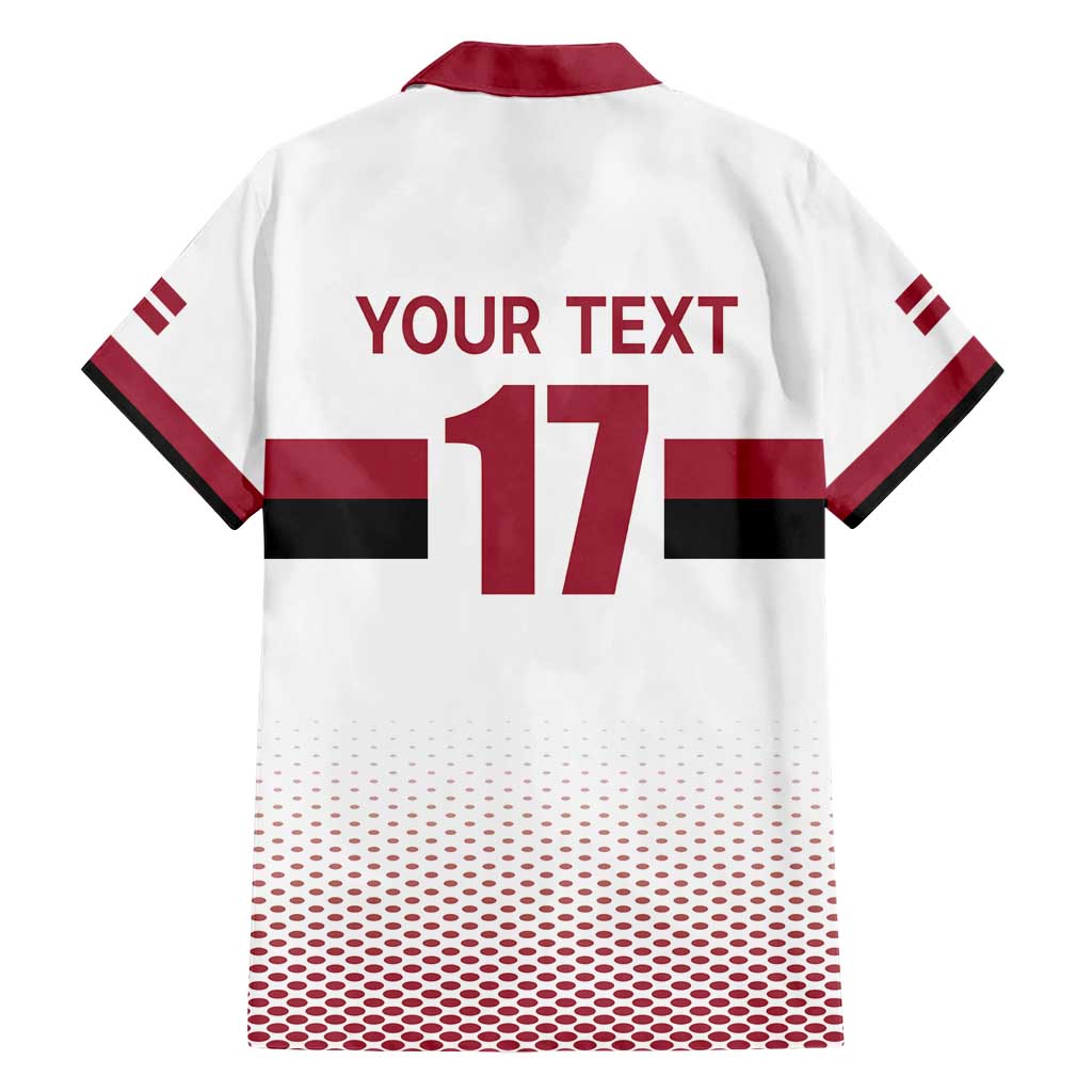 Custom Latvia Ice Hockey Champions Hawaiian Shirt Come on Latvija White style