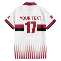 Custom Latvia Ice Hockey Champions Hawaiian Shirt Come on Latvija White style