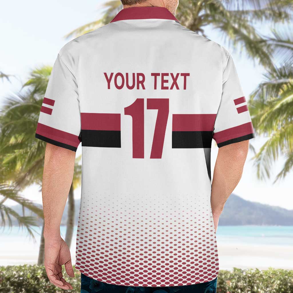 Custom Latvia Ice Hockey Champions Hawaiian Shirt Come on Latvija White style