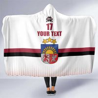 Custom Latvia Ice Hockey Champions Hooded Blanket Come on Latvija White style