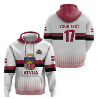 Custom Latvia Ice Hockey Champions Hoodie Come on Latvija White style