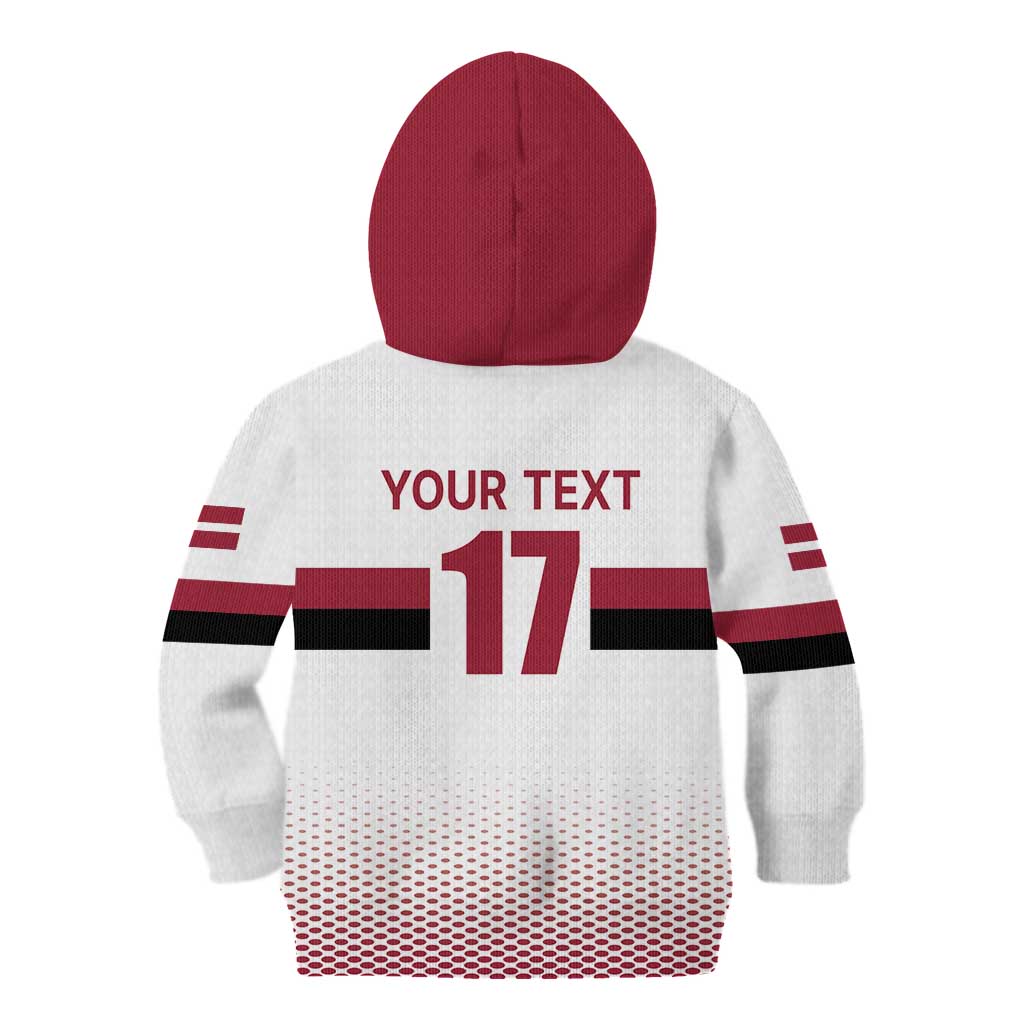 Custom Latvia Ice Hockey Champions Kid Hoodie Come on Latvija White style