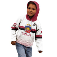 Custom Latvia Ice Hockey Champions Kid Hoodie Come on Latvija White style