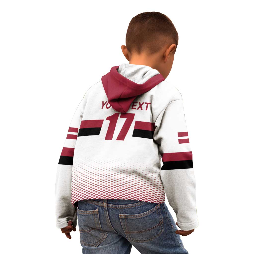 Custom Latvia Ice Hockey Champions Kid Hoodie Come on Latvija White style
