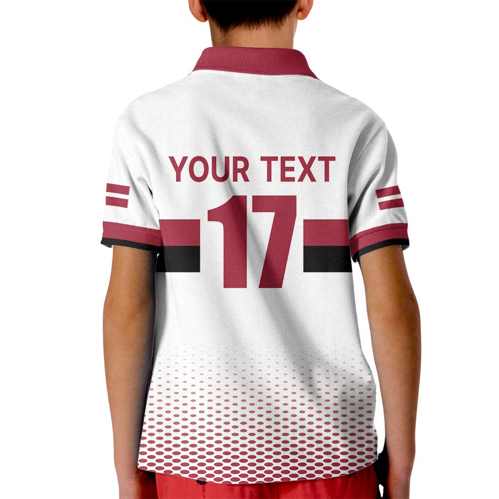 Custom Latvia Ice Hockey Champions Kid Polo Shirt Come on Latvija White style