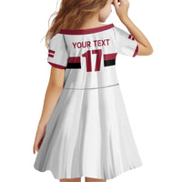 Custom Latvia Ice Hockey Champions Kid Short Sleeve Dress Come on Latvija White style