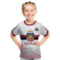 Custom Latvia Ice Hockey Champions Kid T Shirt Come on Latvija White style