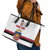 Custom Latvia Ice Hockey Champions Leather Tote Bag Come on Latvija White style