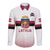 Custom Latvia Ice Hockey Champions Long Sleeve Button Shirt Come on Latvija White style