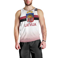 Custom Latvia Ice Hockey Champions Men Tank Top Come on Latvija White style