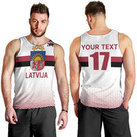 Custom Latvia Ice Hockey Champions Men Tank Top Come on Latvija White style