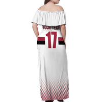 Custom Latvia Ice Hockey Champions Off Shoulder Maxi Dress Come on Latvija White style