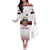 Custom Latvia Ice Hockey Champions Off The Shoulder Long Sleeve Dress Come on Latvija White style