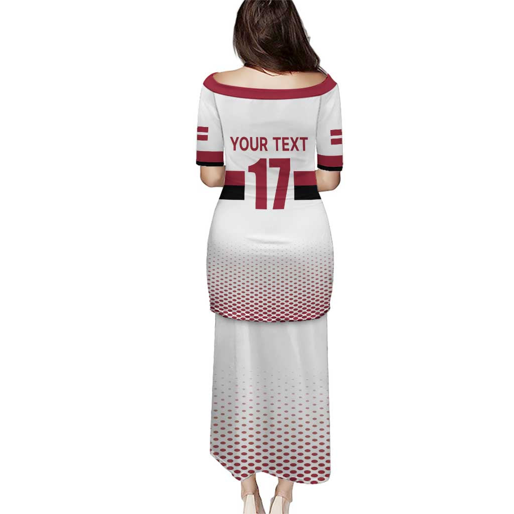 Custom Latvia Ice Hockey Champions Puletasi Come on Latvija White style