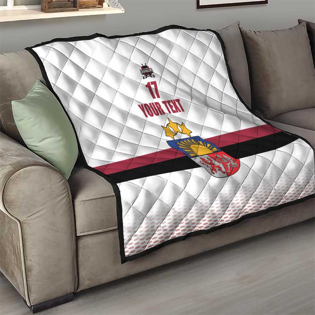 Custom Latvia Ice Hockey Champions Quilt Come on Latvija White style