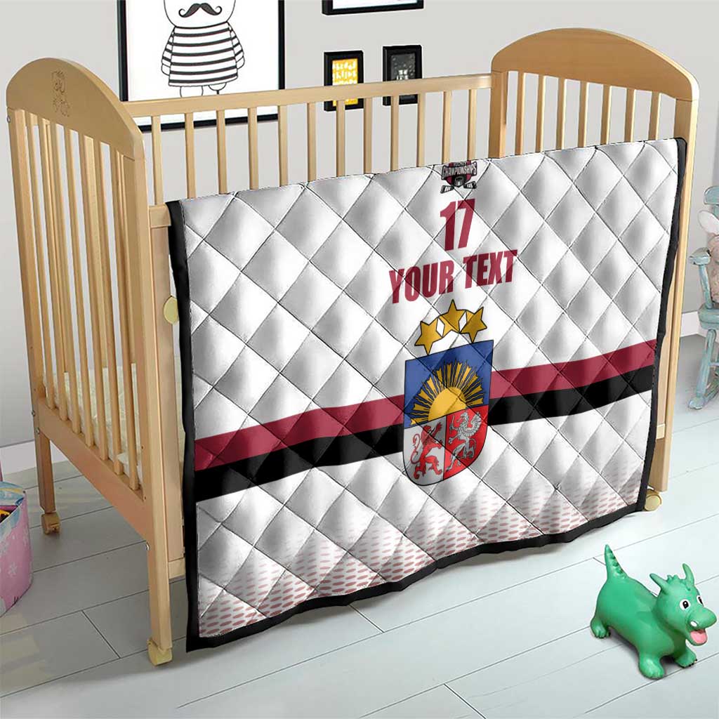 Custom Latvia Ice Hockey Champions Quilt Come on Latvija White style