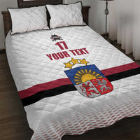 Custom Latvia Ice Hockey Champions Quilt Bed Set Come on Latvija White style