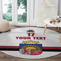 Custom Latvia Ice Hockey Champions Round Carpet Come on Latvija White style
