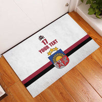 Custom Latvia Ice Hockey Champions Rubber Doormat Come on Latvija White style