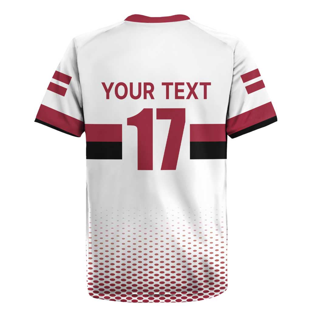 Custom Latvia Ice Hockey Champions Rugby Jersey Come on Latvija White style