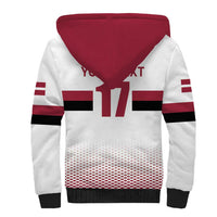 Custom Latvia Ice Hockey Champions Sherpa Hoodie Come on Latvija White style