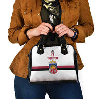 Custom Latvia Ice Hockey Champions Shoulder Handbag Come on Latvija White style