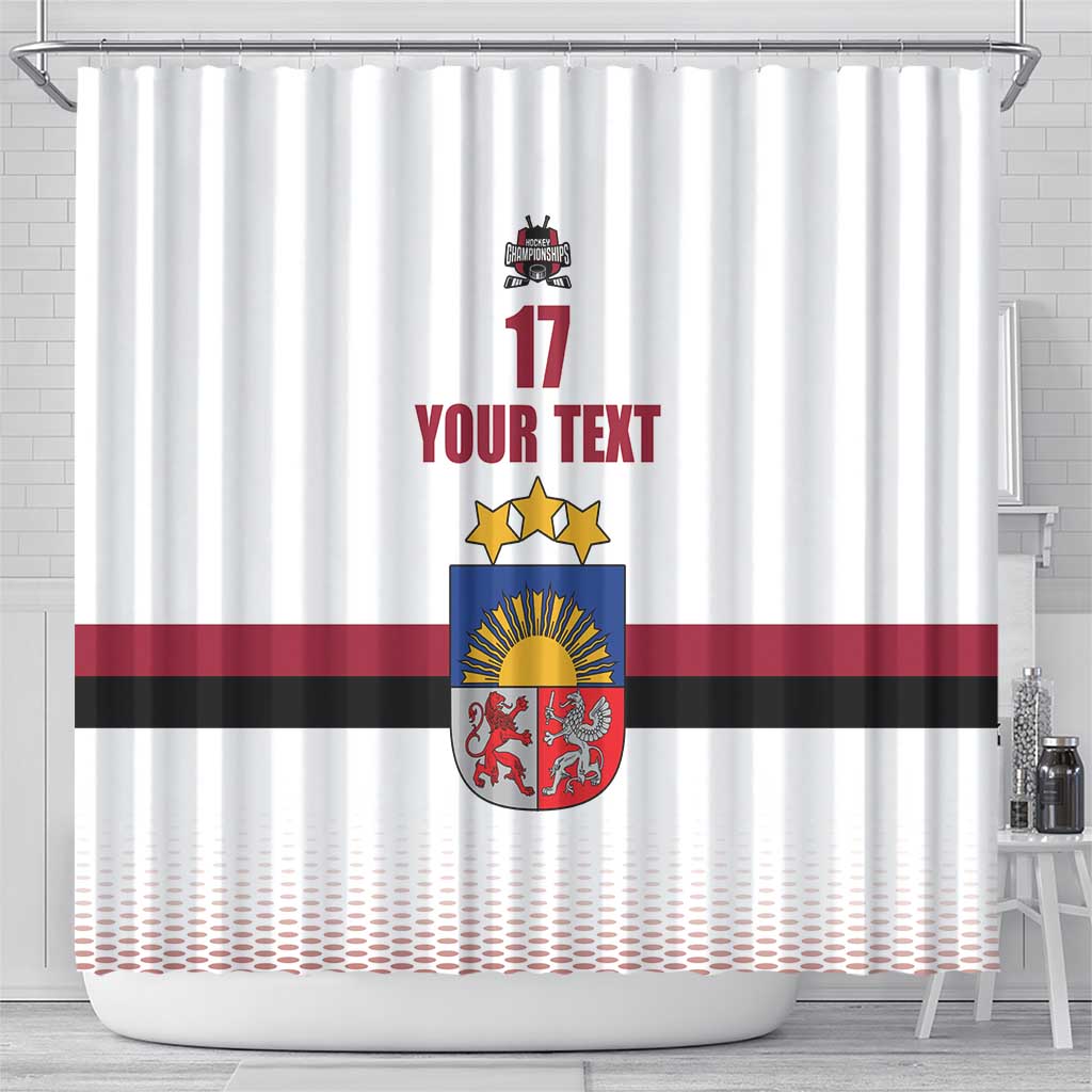 Custom Latvia Ice Hockey Champions Shower Curtain Come on Latvija White style
