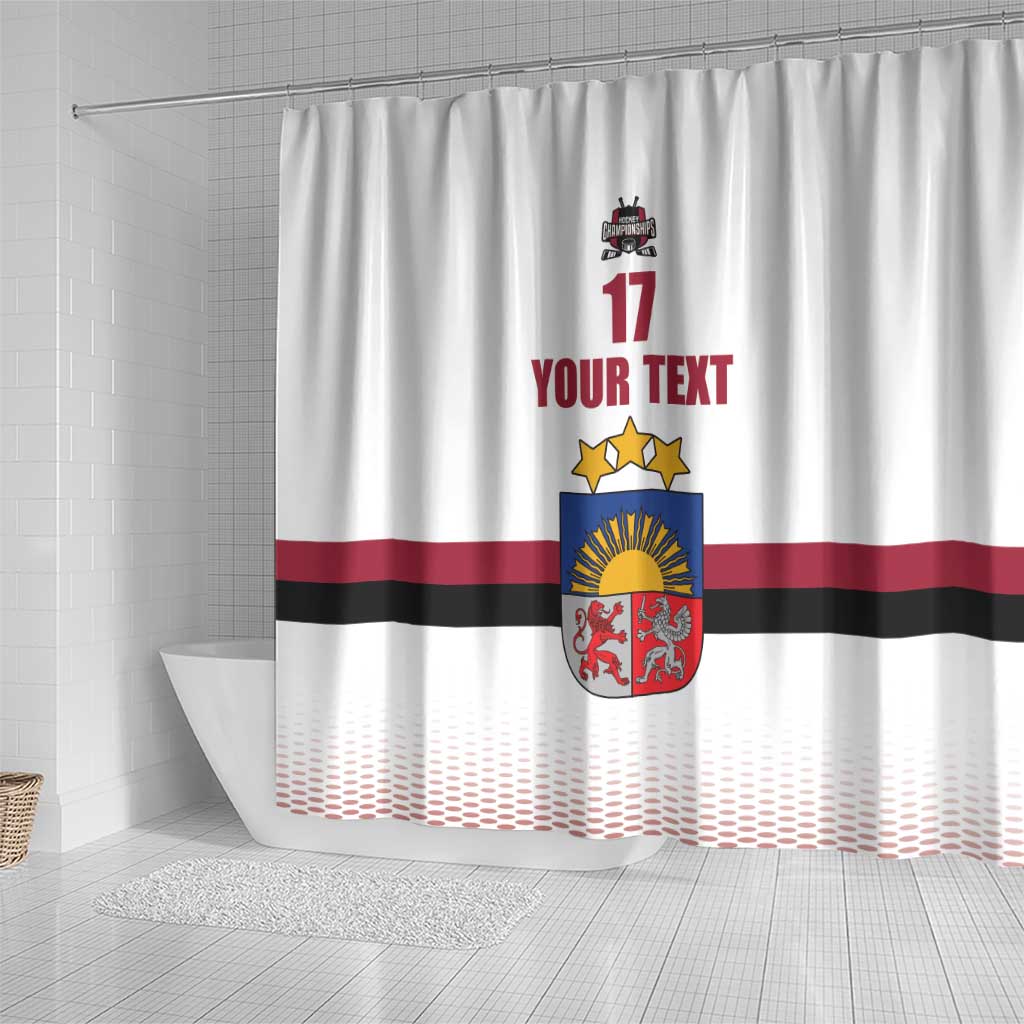 Custom Latvia Ice Hockey Champions Shower Curtain Come on Latvija White style