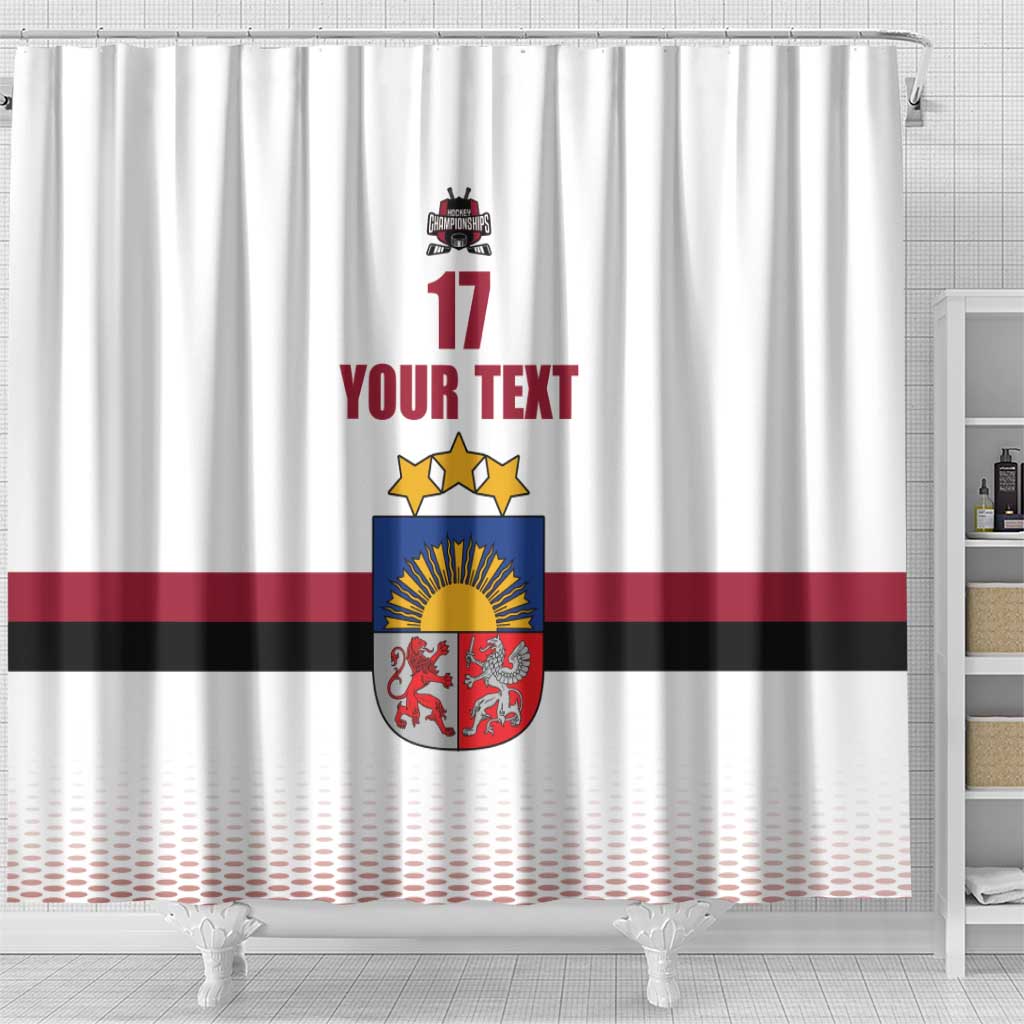 Custom Latvia Ice Hockey Champions Shower Curtain Come on Latvija White style