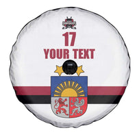 Custom Latvia Ice Hockey Champions Spare Tire Cover Come on Latvija White style