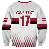 Custom Latvia Ice Hockey Champions Sweatshirt Come on Latvija White style