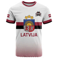 Custom Latvia Ice Hockey Champions T Shirt Come on Latvija White style