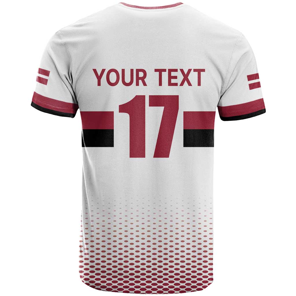 Custom Latvia Ice Hockey Champions T Shirt Come on Latvija White style