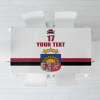 Custom Latvia Ice Hockey Champions Tablecloth Come on Latvija White style