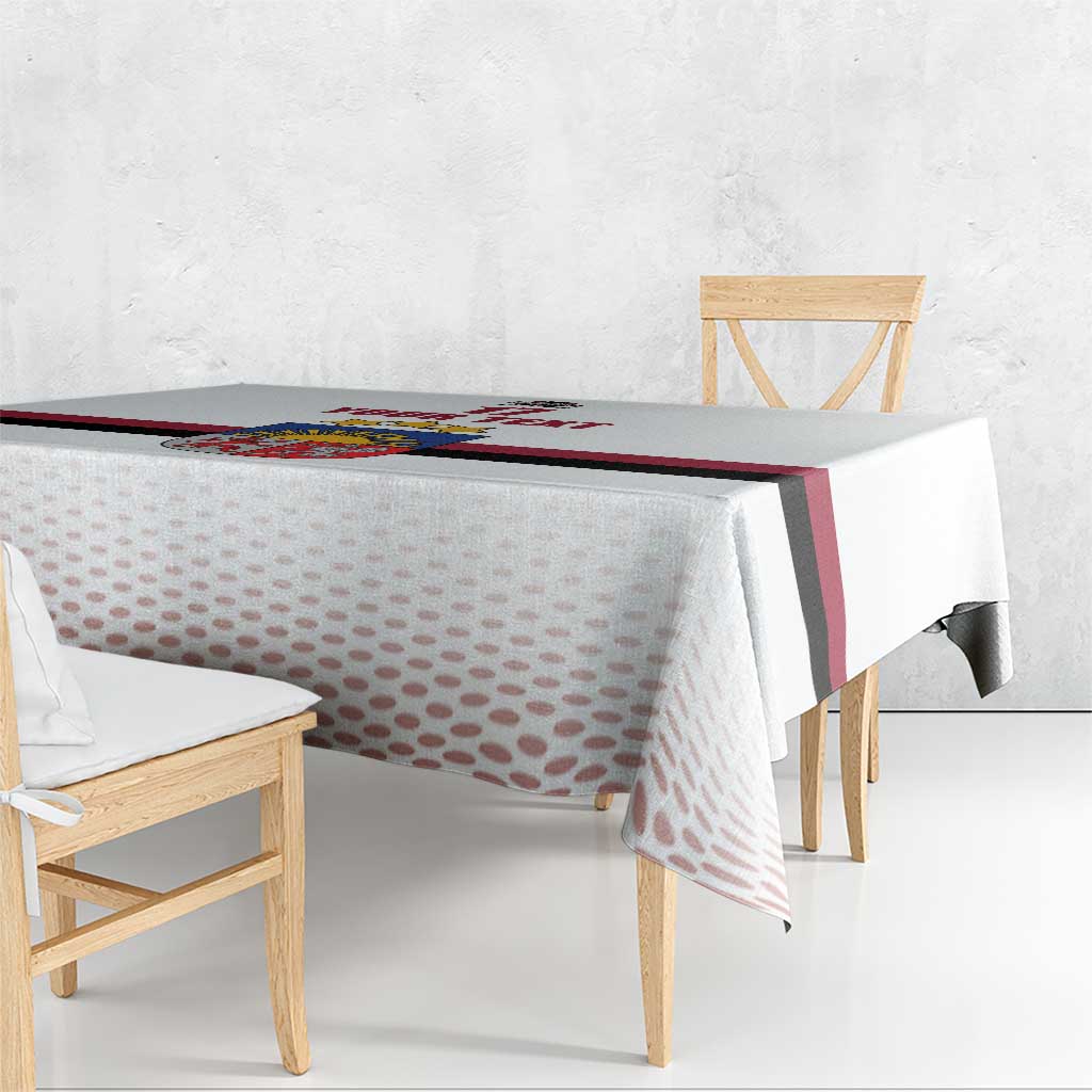 Custom Latvia Ice Hockey Champions Tablecloth Come on Latvija White style