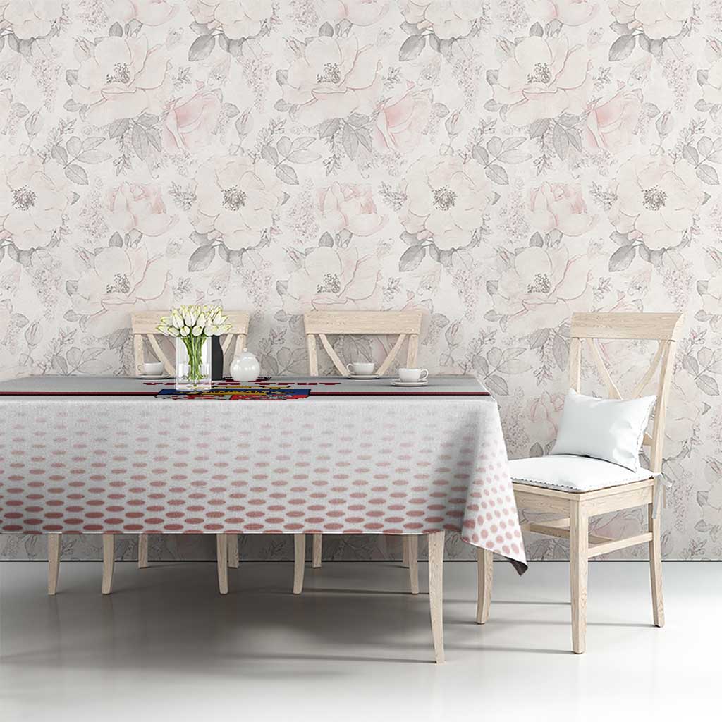 Custom Latvia Ice Hockey Champions Tablecloth Come on Latvija White style