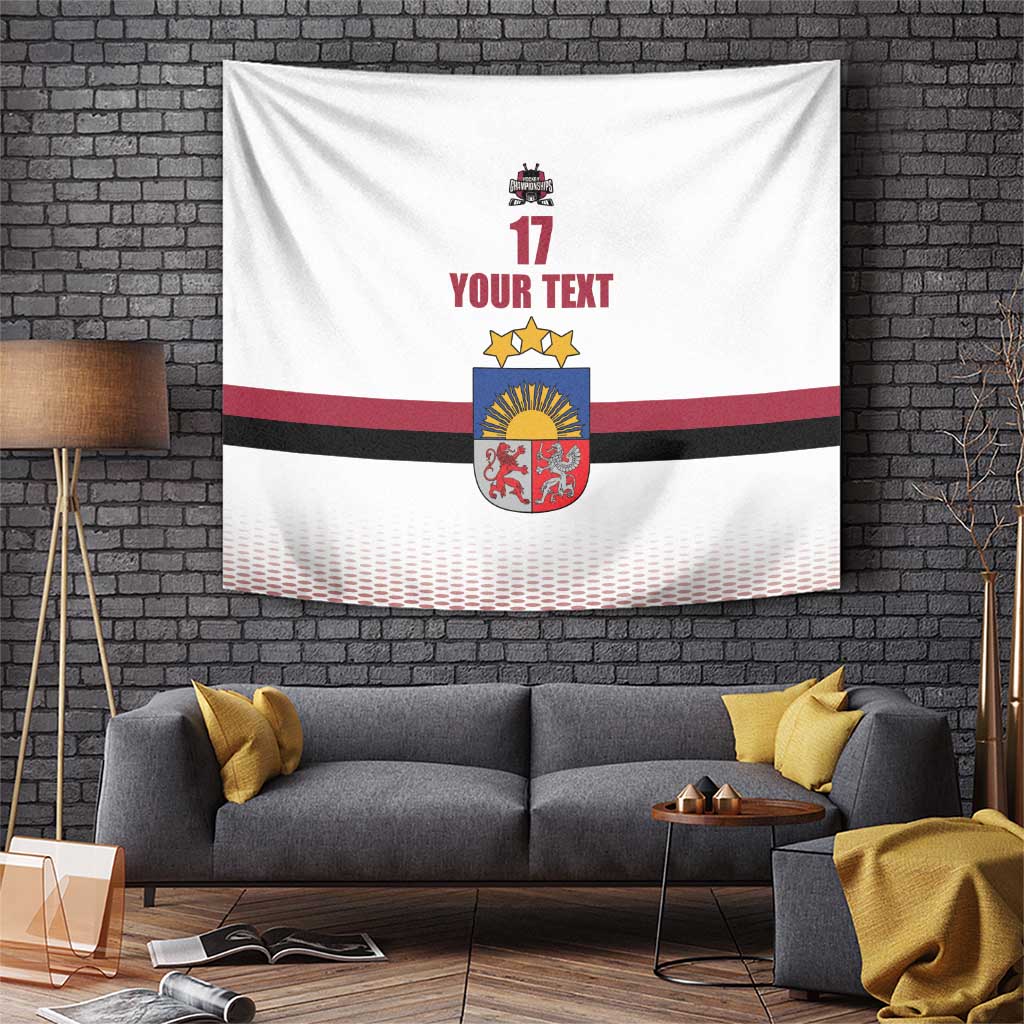 Custom Latvia Ice Hockey Champions Tapestry Come on Latvija White style