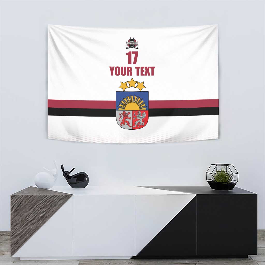 Custom Latvia Ice Hockey Champions Tapestry Come on Latvija White style