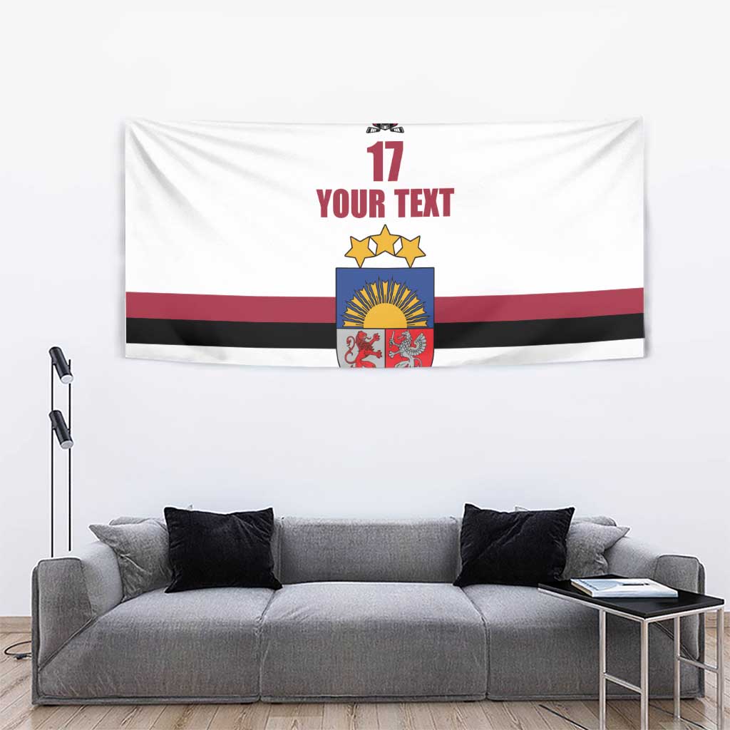 Custom Latvia Ice Hockey Champions Tapestry Come on Latvija White style