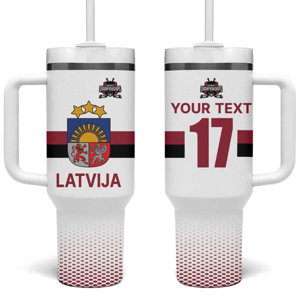 Custom Latvia Ice Hockey Champions Tumbler With Handle Come on Latvija White style